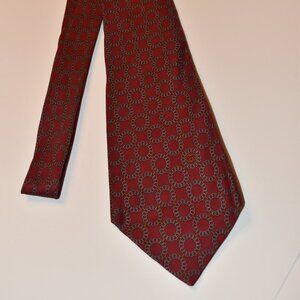 Vintage Gucci Italy Luxury Silk Burgundy Patterned Neck Tie Mens